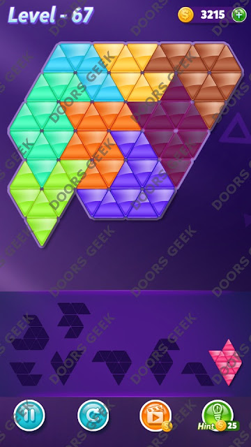 Block! Triangle Puzzle Expert Level 67 Solution, Cheats, Walkthrough for Android, iPhone, iPad and iPod