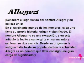 significado del nombre Allegra