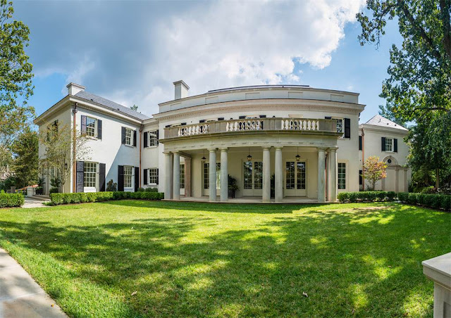 Washington DC luxury mansion Kalorama exterior lawn regency style limestone