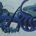 Cool 3d Blue Graffiti Alphabet arrow