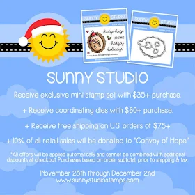 Sunny Studio: Hedgey Holidays Free Stamps and Die with Black Friday 2019 Purchase Promo