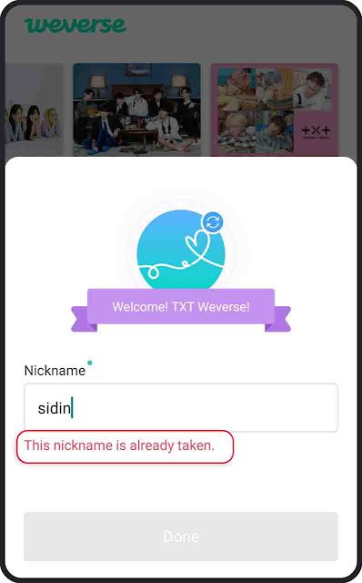 membuat nickname di weverse