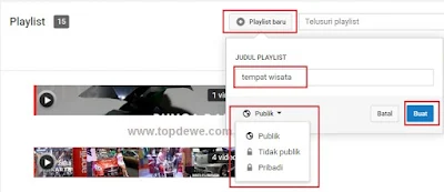 Cara menambah playlist di youtube