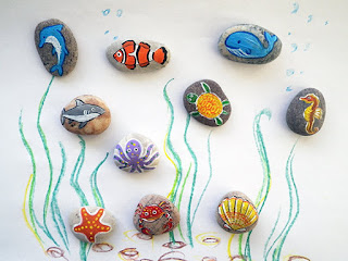 Reciclatex Cómo aprender los animales del mar jugando con piedras