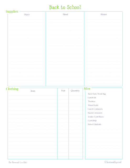 printable checklist