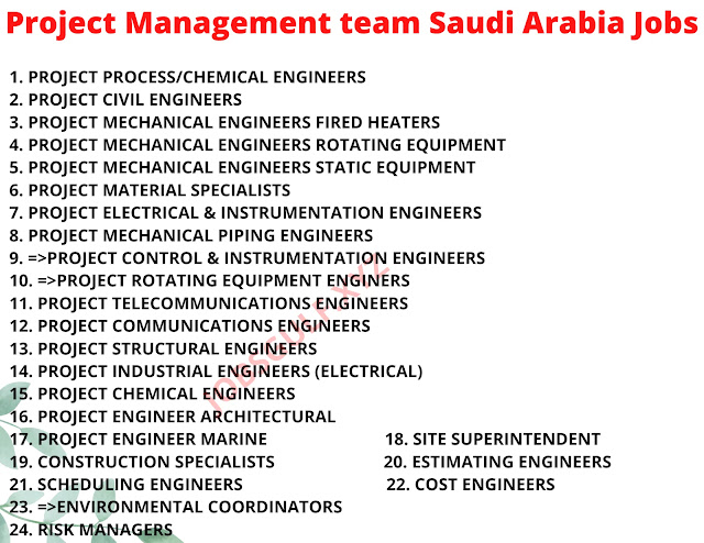 Project Management team Saudi Arabia Jobs