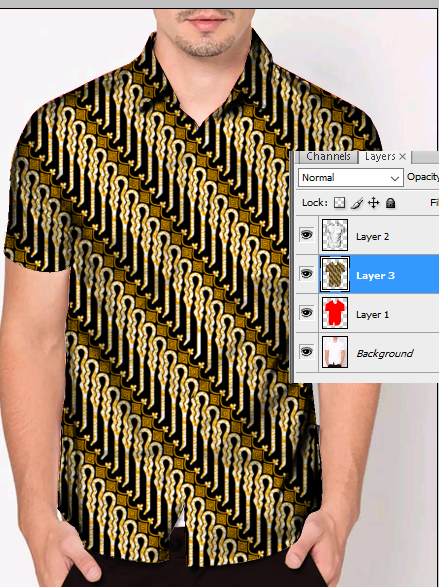  CARA  MEMBUAT  DESAIN  BAJU  KEMEJA BATIK DENGAN PHOTOSHOP 