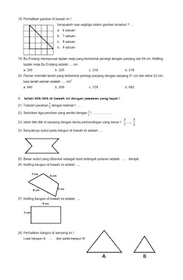 contoh soal matematika UTS kelas 3 SD semester genap