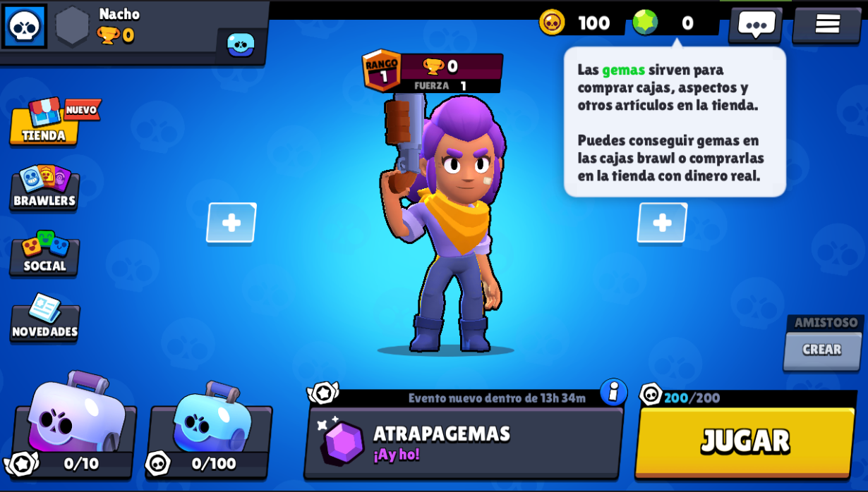 Como Conseguir Gemas Monedas Y Fichas En Browl Stars Soyfranko - brawl stars recompensa de trofeos liga madera