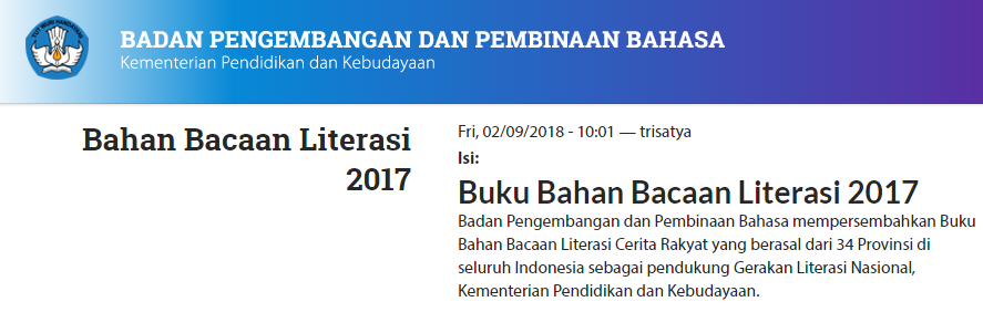 Buku Lolos Sayembara Badan Bahasa Tahun 2017 - Gatra Guru