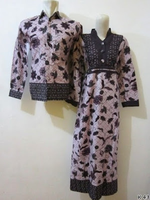 baju couple batik lengan panjang muslim