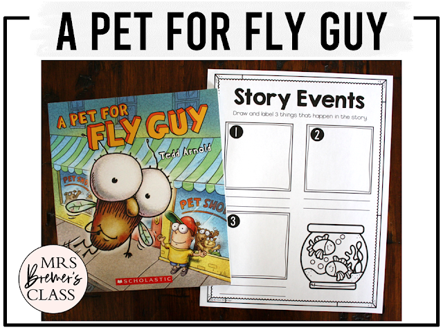 A Pet For Fly Guy book activities unit with literacy printables, reading companion worksheets, and lesson ideas for First Grade and Second Grade