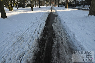 Fake-Winterdienst: "Geräumter Radweg" Veloroute 4 Alstervorland