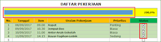 Excel To Do List / Ceklist Daftar Pekerjaan Excel