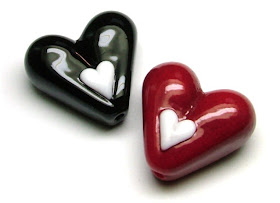 Lampwork Glass Heart Beads