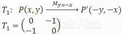 Matriks refleksi terhadap garis y = −x