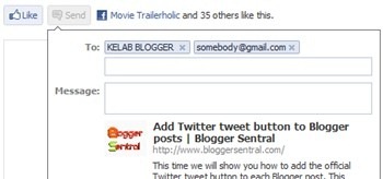 Facebook send dialog