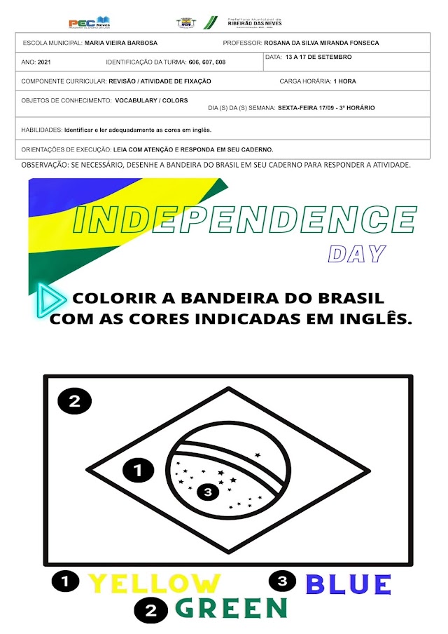 Atividades (Semana 13 a 17 de Setembro)