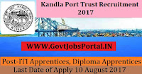 Kandla Port Trust Recruitment 2017– 198 ITI Apprentices, Diploma Apprentices