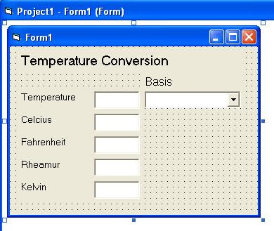 Temperature Conversion Sample Program with multiple basis