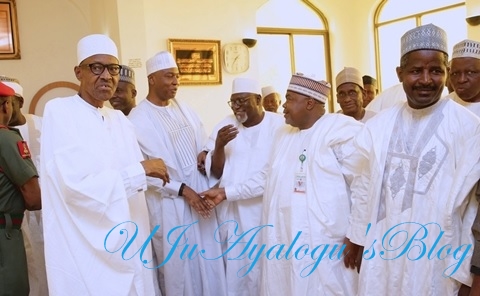 Saraki, Magu, Hameed Ali and Daura Meet Buhari in Aso Rock (Photos)