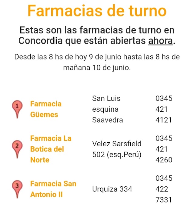 FARMACIAS DE TURNO 