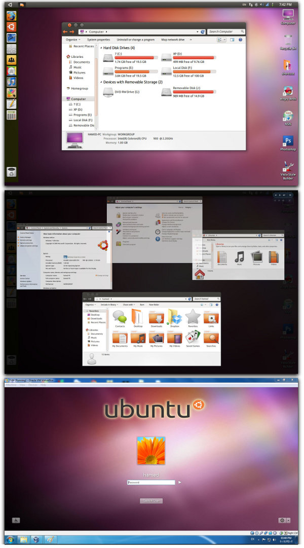 Ubuntu Skin Pack 9.0 for Windows 7/XP(32-bit or 64-bit 