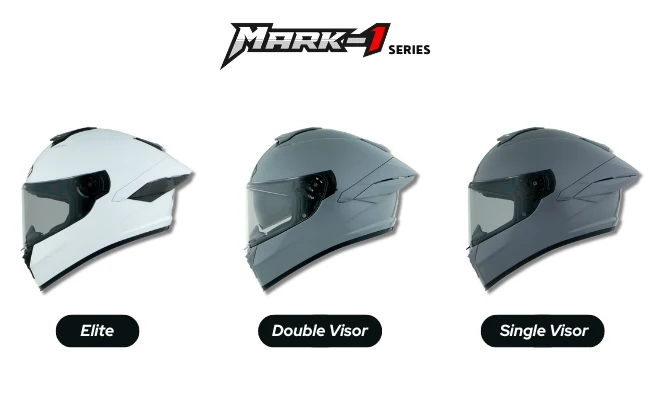 perbedaan mark 1 elite, double visor, single visor