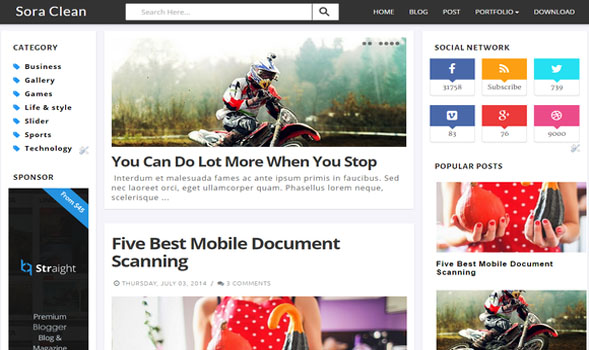 Sora-Clean-Blogger-Template