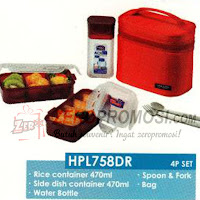 Lock & Lock HPl758DR Lunch Box 3P Set with Red Bag