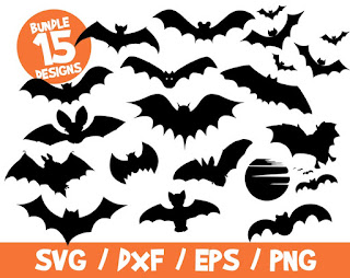 Bats SVG Bundle, Bats Halloween SVG, Halloween SVG, Halloween Decor, Bat Vector, Bat Vectors, Dxf, Cut File, Cricut, Bat Silhouette