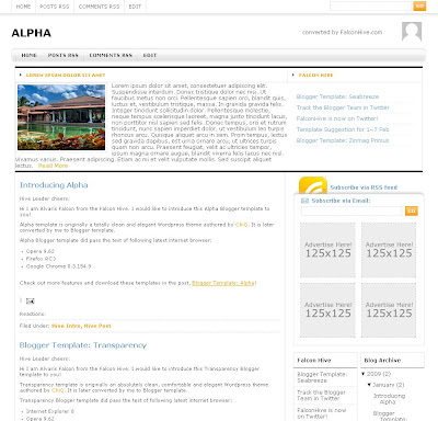 Alpha blogger template