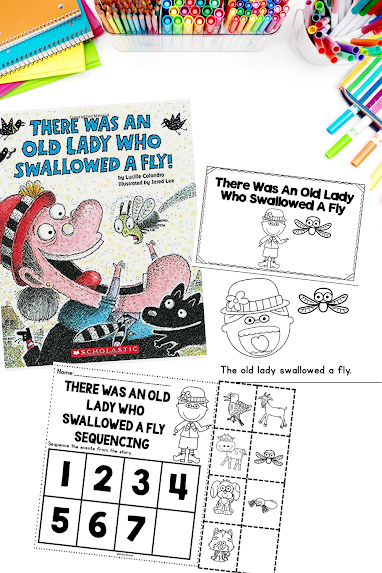 There Was An Old Lady Who Swallowed A Fly easy prep kindergarten activities