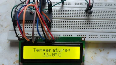 PIC18F4550 with LM35 temperature sensor hardware circuit