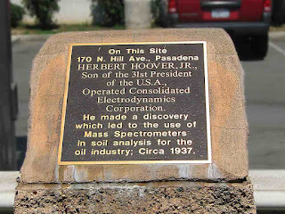 Herbert Hoover Jr plaque at Tommy's Burgers Pasadena CA