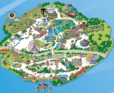 Here is the 2008 park map for Six Flags Kentucky Kingdom.