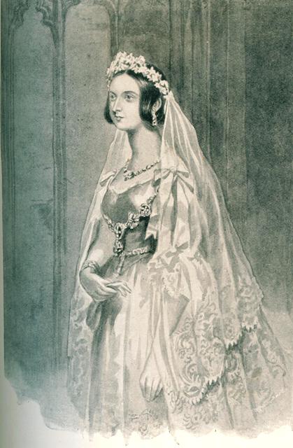 Queen Victoria in her wedding dress