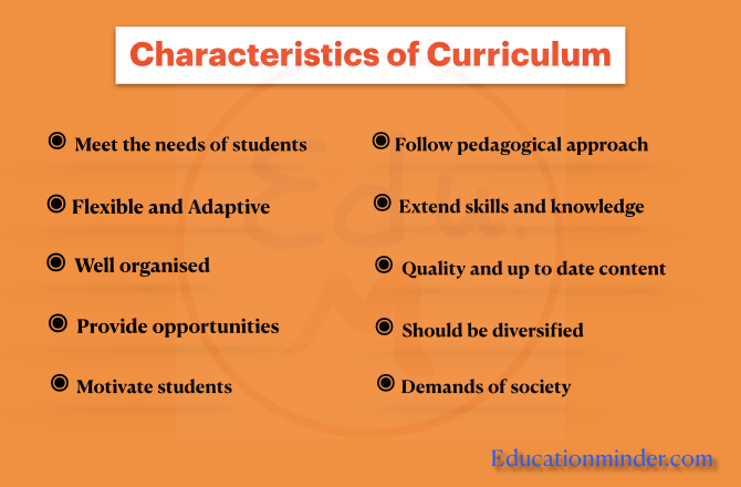 Characteristics of curriculum, nature/features of curriculum