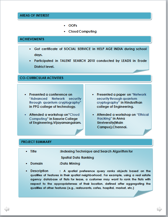 Beautiful Resume Format in Word