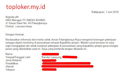 Contoh Surat Lamaran Kerja Bahasa Indonesia Dan Inggris Yang Baik