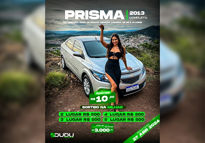 Já é nesse sábado! Com APENAS R$ 10,00 você concorre a um Chevrolet Prisma 2013 completo!!