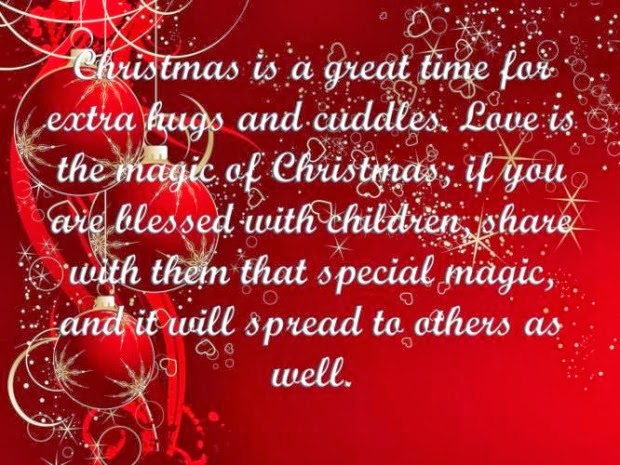 Christmas is a great time for extra hugs and cuddles. Love is the magic