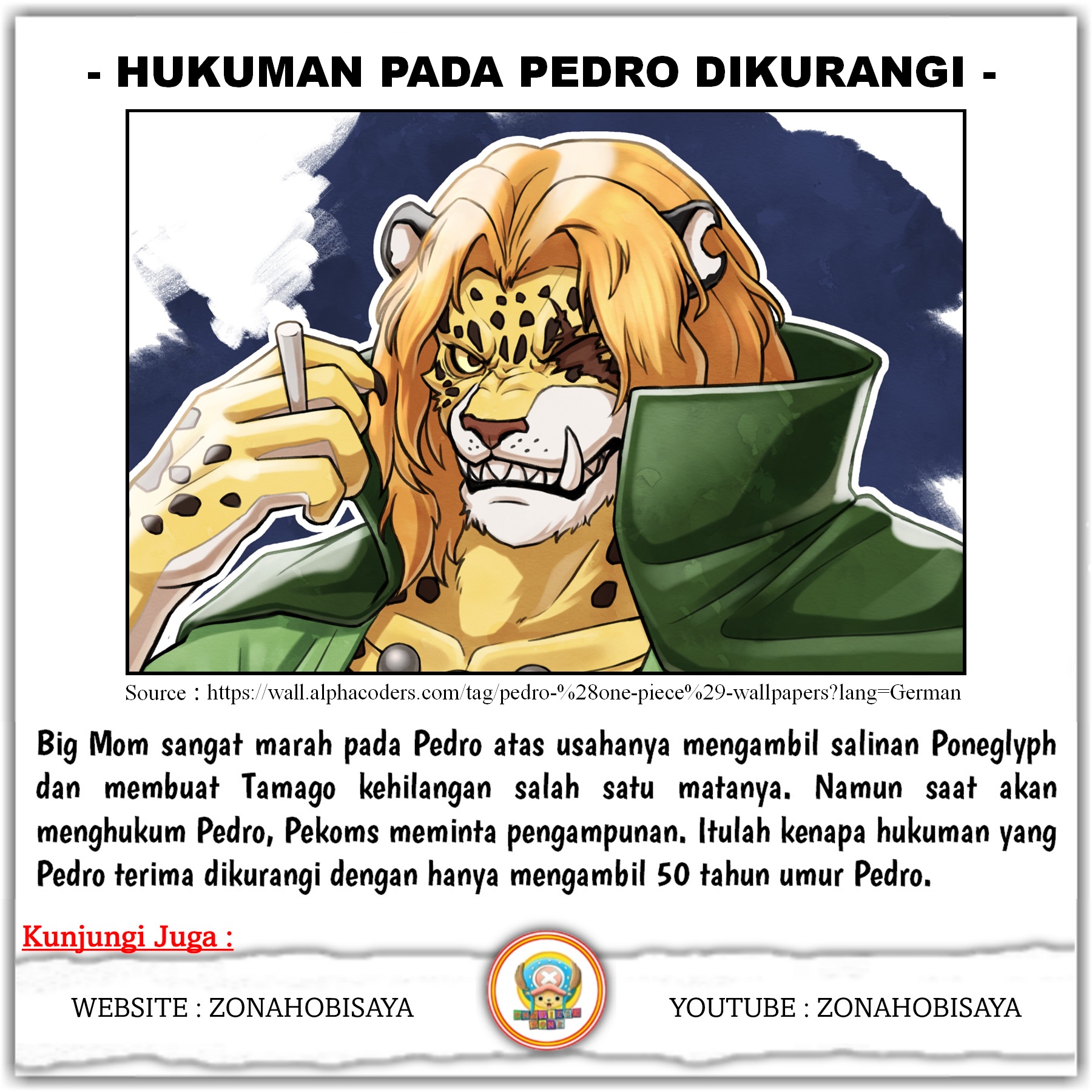 HUKUMAN PEDRO DI KURANGI OLEH BIG MOM