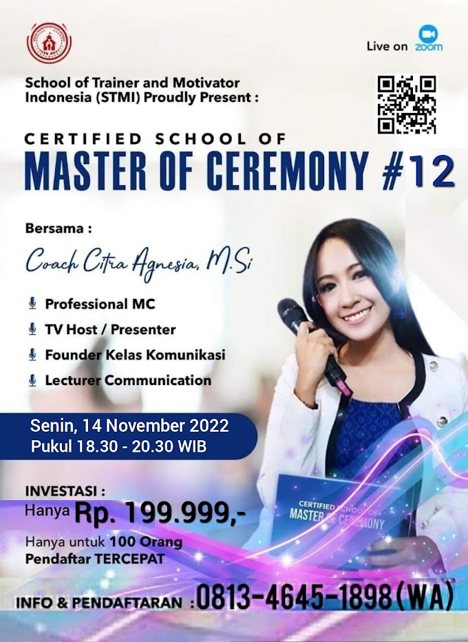 WA.0813-4645-1898 | Certified Sekolah Master Of Ceremony (C.SMC) 14 November 2022