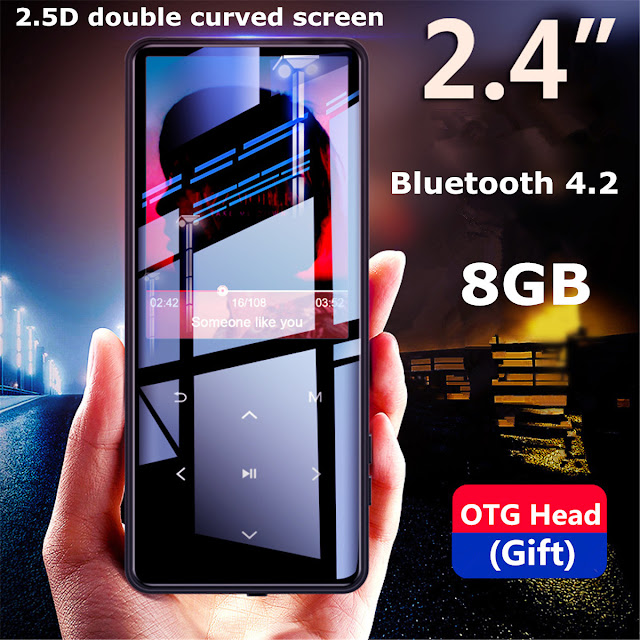 2.4 Inches Bluetooth 2.5D Double Curved Screen MP3 Player Touch Screen HIFI Radio Music Player