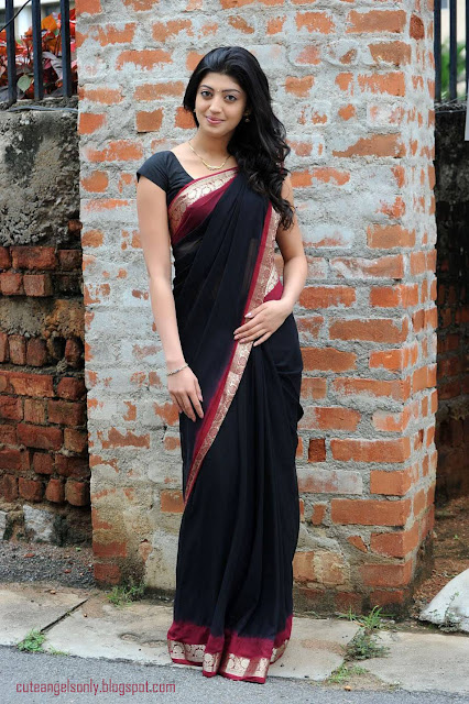 Pranitha_Cute_In_Black_Saree