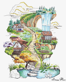 01-Village-hill-Tutorial-Sketchbook-Drawings-Aimian-www-designstack-co