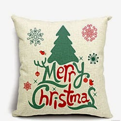 Merry Christmas Snow Cotton Linen Throw Pillow Case