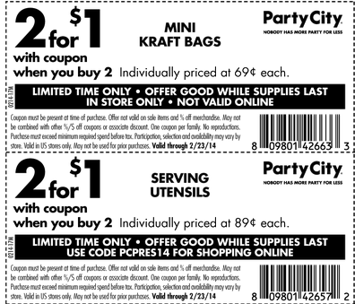 party city coupons 2018