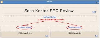 Cara Mudah Menambah 2 Kolom Bawah Header Pada Blog